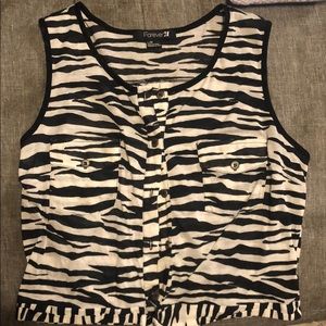 Large Zebra print crop top